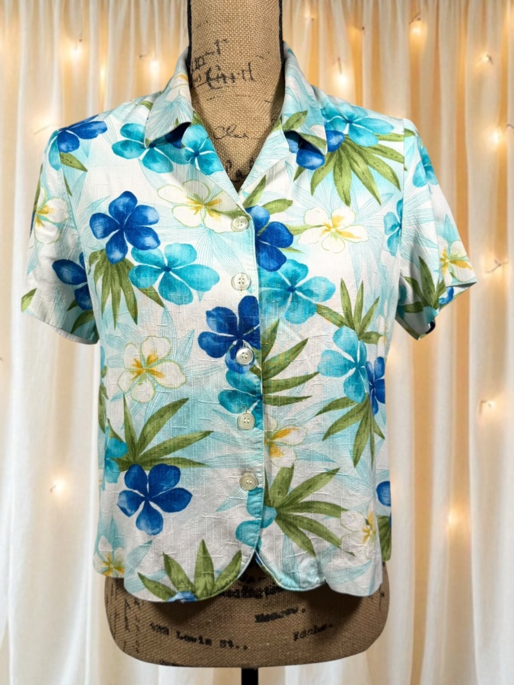 Alfred Dunner Floral Button Down Blouse